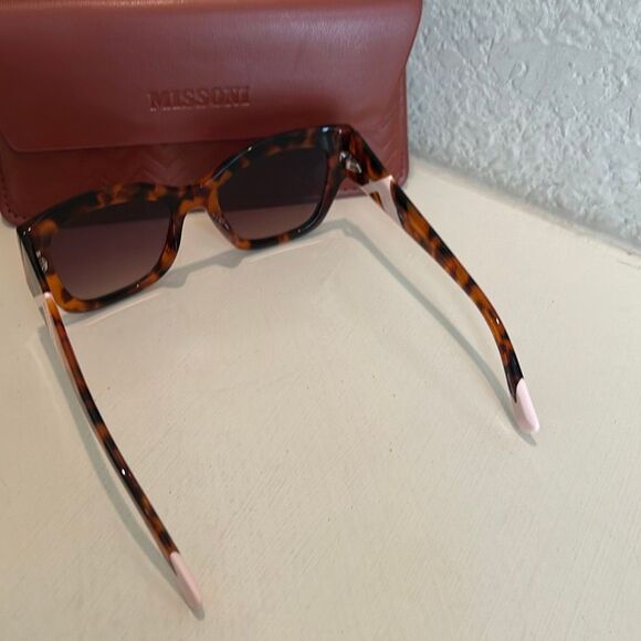 Missoni Tortoise Shell Print Cats Eye Sunglasses Brown Orange Oversized Luxe NEW main image 7
